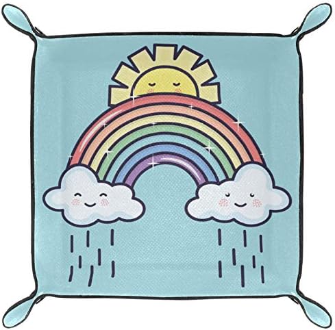 Lyetny Симпатична Сонцето Облаци Дождливо Виножито Цртан Филм Организатор Фиока Кутија За Складирање Кревет Caddy Десктоп Фиока Промена
