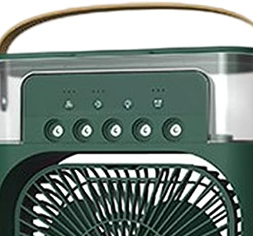 Преносен вентилатор за климатик, вентилатор за ладење на резервоарот за вода од 900 мл 1/2/3 вентилатор за ладење на бирото со, 5, зелена