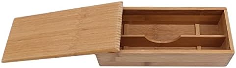 Екос-пријателски еко-пријателски јапонски стил дома бамбус садови за јадење, лажица кафез кутија за складирање дрвена кутија за складирање