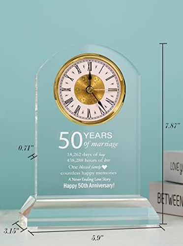 DEEWISH 50-Годишнината Од Бракот Часовник, Најдобри Подароци Идеи За Двојка Родители Сопруга Сопруг Златен 50 Години Брак За Него Неа
