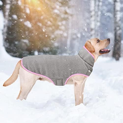 Зимски палто на кучињата Малиер, реверзибилно руно куче ладно временски палта кучиња јакна за кучиња, ветроводно топло кучиња палто