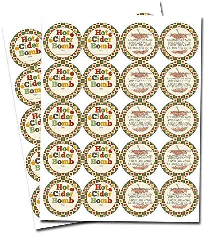 Празнични етикети за налепници со топла јаболка со теми од јаболка, вкупно 40 2 налепници на кругови со амандаксија