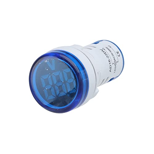 HWGO 2PCS Mini Digital Voltmeter 22mm Round AC 12-500V Тестер за напон на напон монитор за монитор LED индикатор за LED 30x30mm
