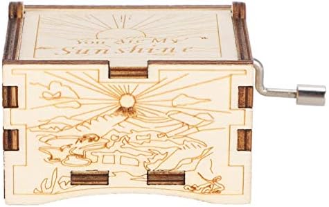 Musicоко Подарок Музичка кутија 6.4 x 4cm дрво Божиќна музичка кутија резба музичка кутија занаети музички кутии подароци рачно изработени музички