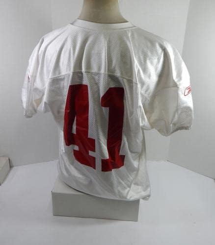 2009 Сан Франциско 49ерс 41 игра користеше бела практика Jerseyерси XL 92 - Непотпишана игра во НФЛ користени дресови