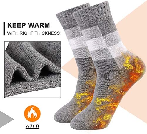 Топли Машки Зимски Волнени Чорапи Термички Топли Меки Чорапи На Екипажот (5 Пара)