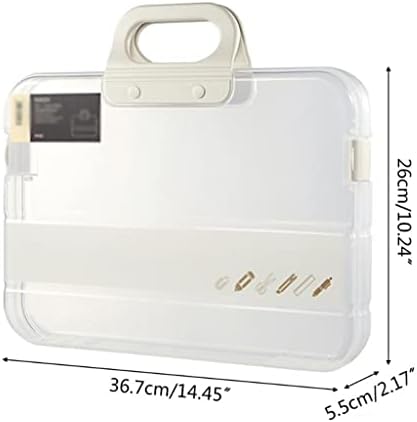 ADKHF преносна чиста пластична кутија за складирање на датотеки A4 со папка за заклучување на рачката за заклучување (боја: б, големина