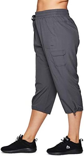 RBX активни женски плус големина мода лесна лесна ткаенина тело за лизгање на товарот Капри Пант