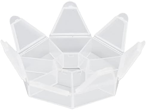 Кутија за организатори на решетки, чиста пластична кутија за складирање лесна за апчиња за накит за риболов