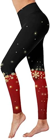 Iius Божиќни хеланки со високи половини, женски плус големини хеланки Божиќни дрвја за кревање на атлетска салата фитнес јога панталони