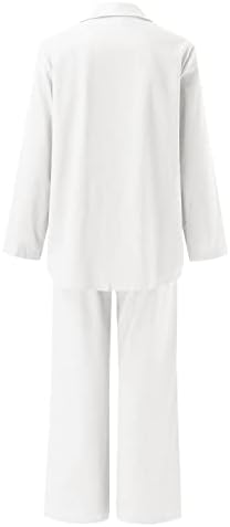 Женски постелнина поставува 2 парчиња облека лето плус големина на плажа кратки ракави маички и панталони лабави вклопуваат цврста боја