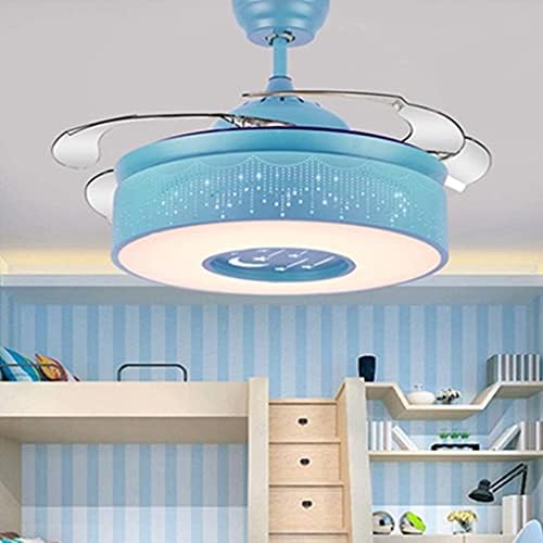 Вен -тавански вентилатор со светла модерни тавани вентилатори Светло LED далечински управувач висечки вентилатор, спална соба дневна соба