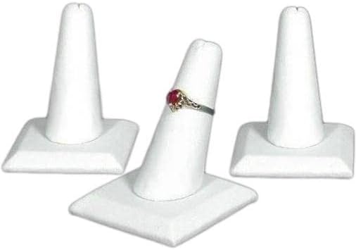 3 бели ладилни кожни прстени со прсти на прстени и 3 акрилни накит на накит