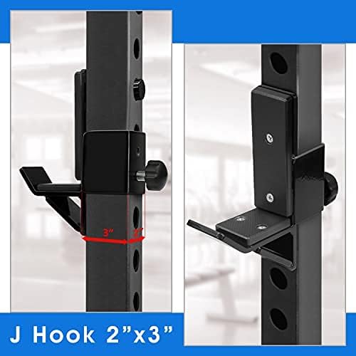 Да4all J -Hooks Holder Barbell For Rack Enower - J j j тежина решетката/фитнес лавици j Hook - Fit 2x3 инчи квадратна цевка, B. Black - J -Hook