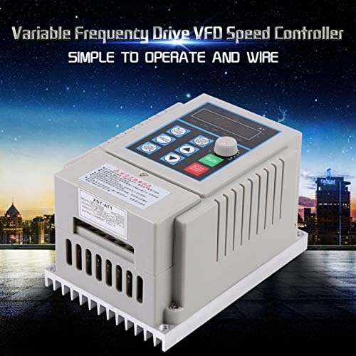 Yunir Променлива фреквенција погон, AC 220V/0,75kW 5A еднофазен универзален конвертор на фреквенција на инверторот VFD за контрола на брзината