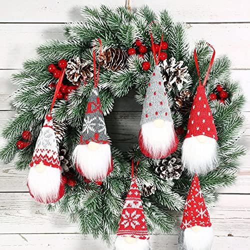 Toyvian 8pcs Божиќ што виси гном украси Божиќ рачно изработени шведски тоте виси Дедо Мраз за украси за домашно дрво