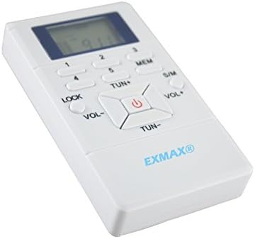 Exmax E108 безжичен преносен џеб DSP FM Stereo Radio Digital Reamive со мини LCD часовник за часовници за наставни состаноци за туристички