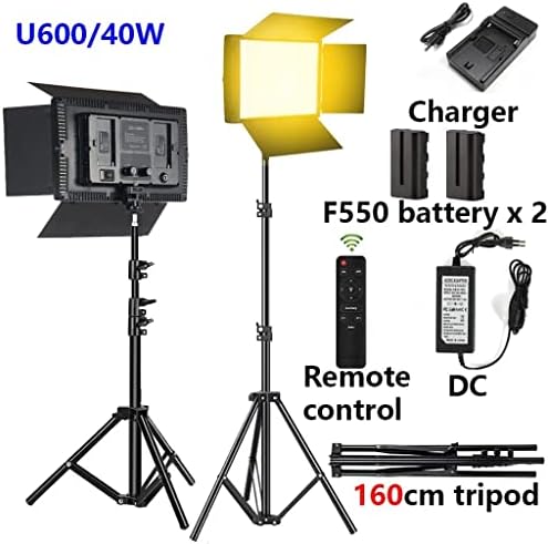 LEPSJGC LED фото студио светло за игра во живо видео осветлување Преносно снимање на фотографска панел ламба со батерија со статив