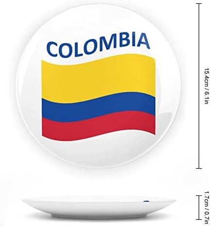 Знаме на керамичка декоративна плоча со знаме на Колумбија со приказ што виси прилагодена годишнина свадба празнични подароци