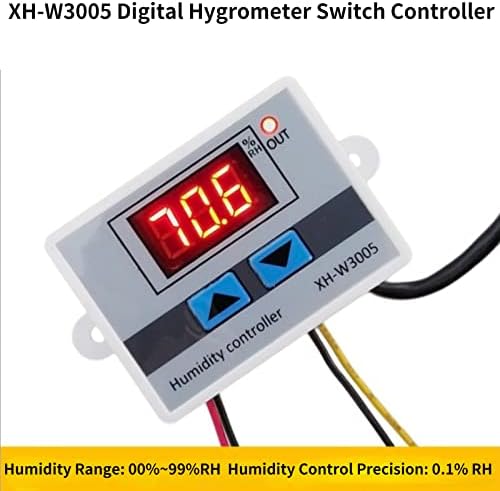 Fafeicy XH-W3005 Дигитален Хигрометар Прекинувач Контролер Влажност Сензор 0~99% RH 12V/24V/220v Директен Излез, Температура И Влажност Сензор