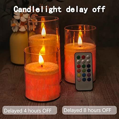 Ledholyt Flamless Candle, USB -свеќа за полнење со столб, LED лажна електрична свеќа со далечински управувач и тајмер, фитил со солза,