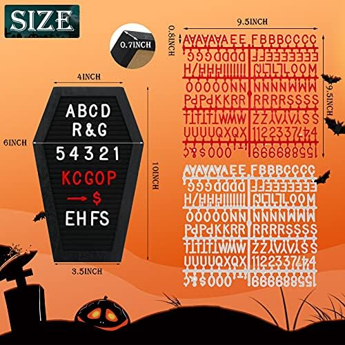 QEEENAR 2 парчиња црно чувство за ковчег со букви се чувствува променлива буква со писма и броеви 270 Готски декор пораки за