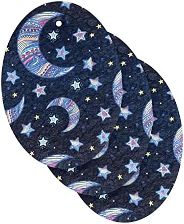 Алаза ноќни starsвезди полумесечина месечина Бохо природен сунѓер кујнски целулоза сунѓери за садови миење бања и чистење на домаќинства,