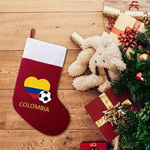 Loveубов Колумбија Фудбал Божиќно порибување Божиќни чорапи торбичка куќа семејство Божиќ декор