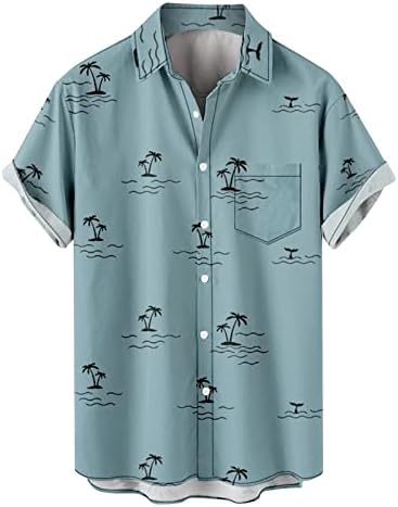 Маички маички печатени хавајски кошули со кратки ракави копче надолу маици со кошули за жени за жени Хенли маица