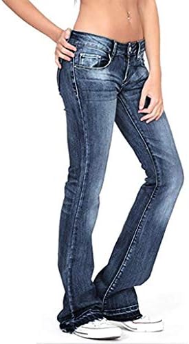 Илугу директно фармерки за нозе за жени искинаа фармерки со ниско ниво на половината за жени Jeanан Студио Ф жени