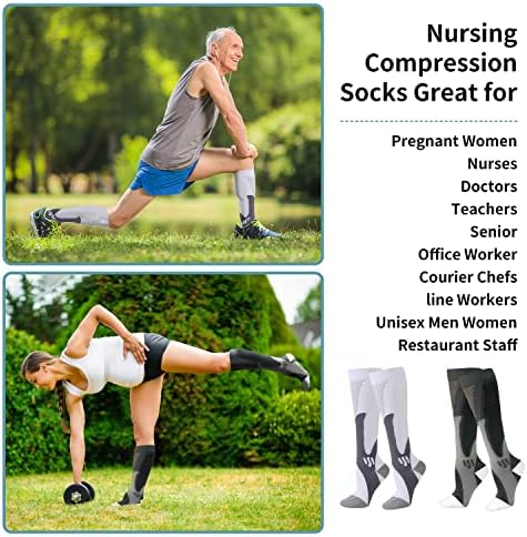 Чорапи За Компресија DZSoCoki Жени Мажи 20-30mmhg 4pair Медицински Спортски Компресија Чорапи За Циркулација Медицинска Сестра Оток