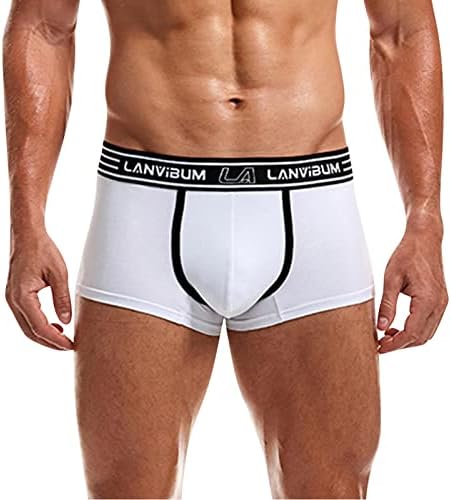 Менс боксерски шорцеви секси шорцеви панталони со цврсти боксери Машки долна облека, случајни под -долна облека за машка облека за долна облека