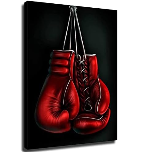 Боксерска фитнес црна црвена црвена боксерска постери и отпечатоци wallидни уметности слики за дневна соба декор за спална соба