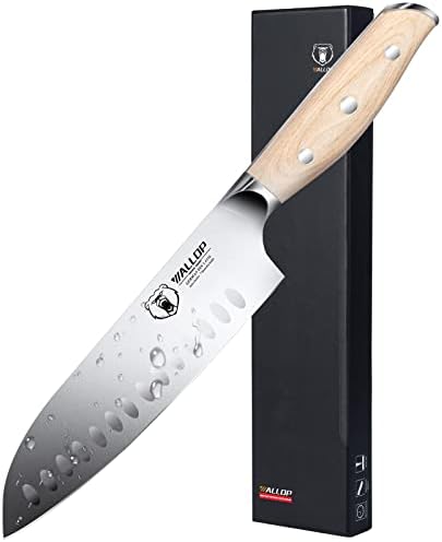 Нож за готвач на Wallop Professional Choulde 8 Inch Santoku Chef Chef 7 Inch - Германски 1.4116 HC Не'рѓосувачки челик јапонски нож Gyuto
