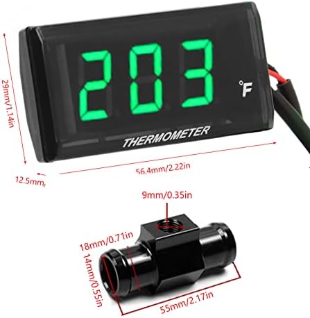 Термометар за дигитален моторцикл вода 32 ~ 248 ° F Температурен опсег со висок резолуција дигитален дисплеј мотоцикл термометар
