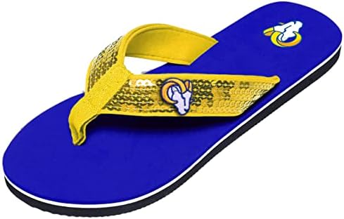 Фоко женски NFL тимски лого лого -кабелски ленти со сандали флип апостолки
