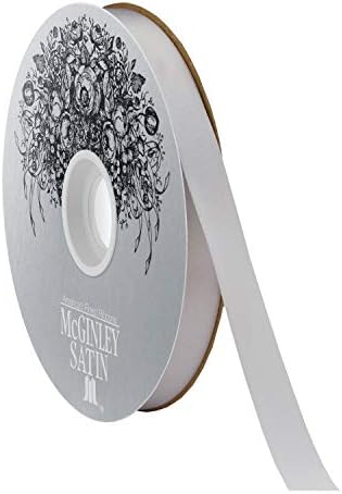 Мекгинли Милс 9/16 W ацетат сатенска лента, сребрена сива боја, 100 дворови