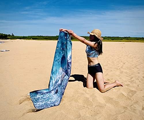 4Monster Microfiber Beach Pray Prain Брзо суво, супер абсорбента лесна патувачка крпа за пливачи, пешкир за кампување без песок, крпи за плажа
