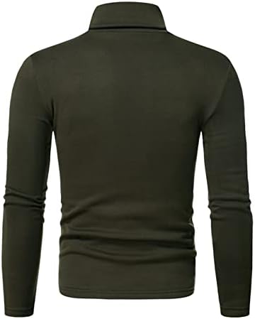 Maiyifu-GJ Mens Basic Fleece Turtleneck Pulverover Top Solid Slid Slim Fit Fit Long Nowe Termal Mairs Обични лесни џемпери