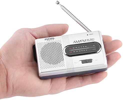 Преносен џеб AM/FM радио приемник, вграден звучник и стандардни слушалки Jackек, Светски универзален FM 88-108MHz AM 530-1600 kHz музички плеер