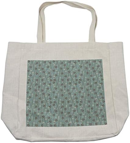 Амбесон гроздобер торба за купување, цветен рустикален состав со цветни гранки диви цвеќиња градина, еколошка торба за еднократно за