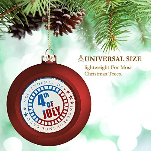 4 -ти јули Ден на независност 1/2/4 парчиња Божиќни топки украси за божици за божици за стекнување на дрво за висини за домашни