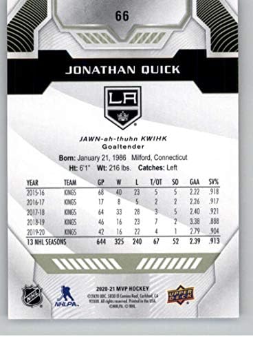 2020-21 Горна палуба МВП 66 athонатан Брз Лос Анџелес Кингс НХЛ хокеј картичка НМ-МТ
