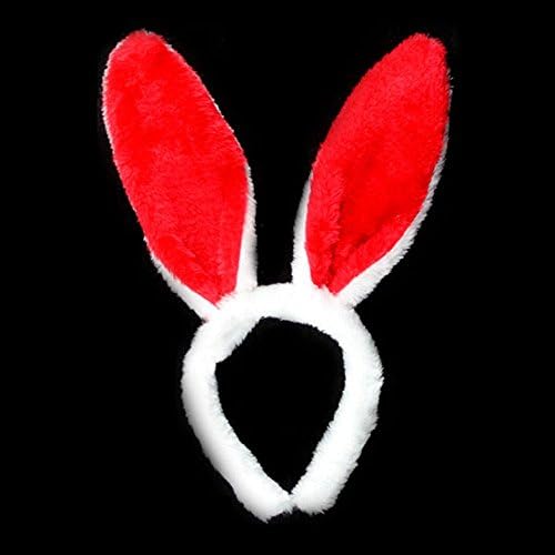 Додатоци за костуми за костуми за деца зајаче уши - кадифен велигденски зајаци уши - роденденска забава за бели и розови возрасни