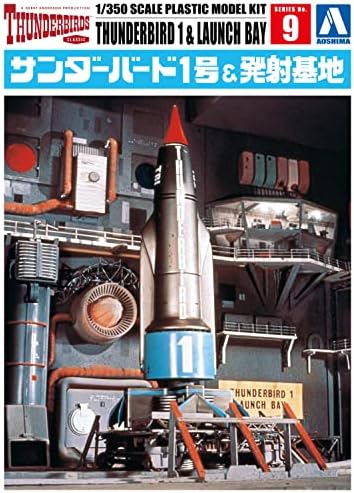 Aoshima Bunka Kyozai Thunderbird No. 9 Thunderbird No. 1 & Launch Base 1/350 Scale Scale Plastic Model