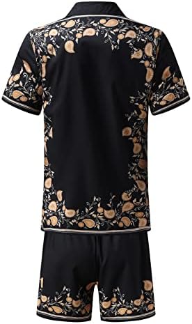 Xiloccer mens хавајски кошули и шорцеви поставува машки потри и обични 2 парчиња облека за тренерки за плажа кошули костуми од одмор