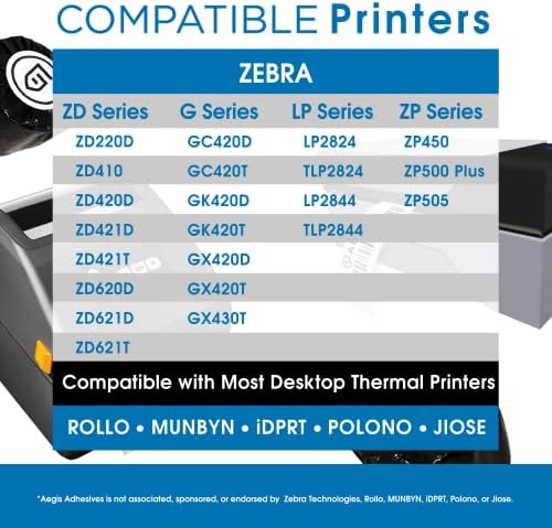 Агис лепила - 2 ¼ x 1 ¼ Директни термички етикети за баркодови, адреса, перфорирани и компатибилни Rololo, Zebra и други печатачи на десктоп