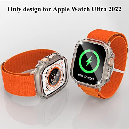 [2 + 2 пакет] Случајна е компатибилна за заштитник на екранот на Apple Watch Ultra 49mm, 2 пакувања тврди компјутерски обвивка