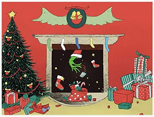 Смешно време 96 x 72 цртани филмови Божиќно огниште Фотографија ја украде Божиќната зимска позадина Дедо Мрво дрво Бебе туш за забави Декорација