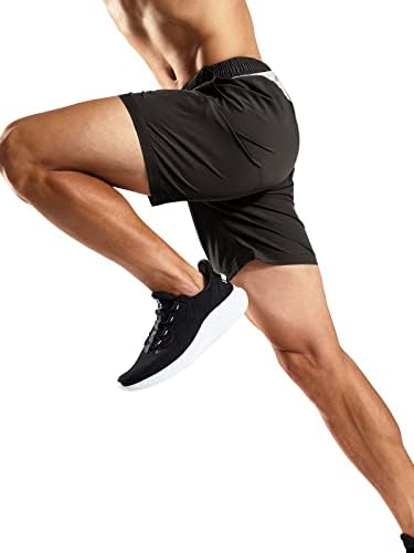 Mier машки тренингот што работи шорцеви 7 инчи лесен атлетски со џебови со патенти без лагер за брзо суво салата за активни шорцеви активни